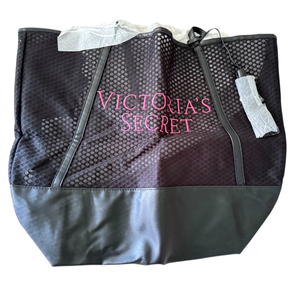 Victoria's Secret Black and Pink Tote Bag. NWOT